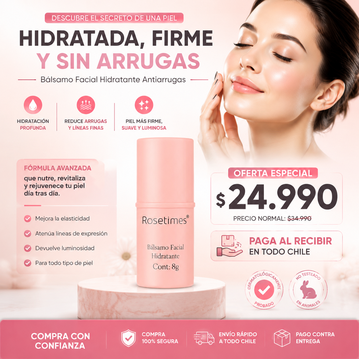 Rosetimes- Bálsamo Facial Hidratante Antiarrugas