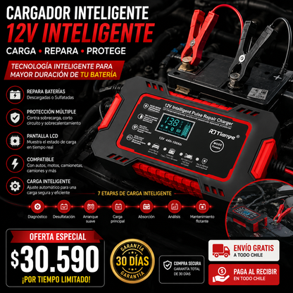 CARGADOR REPARADOR DE BATERIAS PARA AUTO